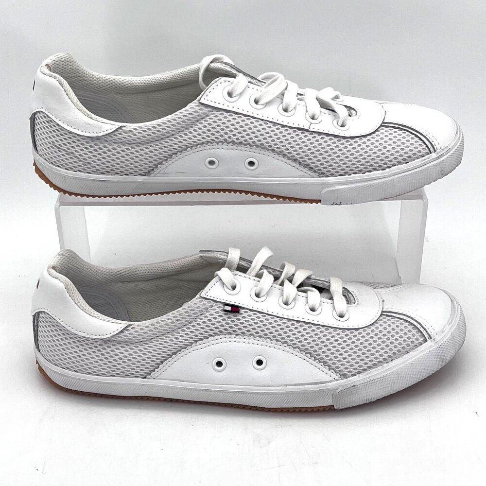 Tommy Hilfiger White Mesh & Leather Lace-Up Sneakers Womens Shoes Size 8M - Picture 9 of 14